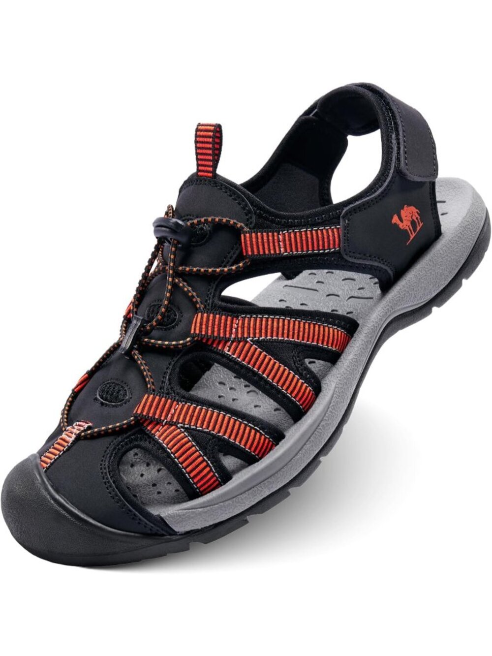 Men's Black Closed Toe Outdoor Beach Hiking Rubber Waterproof Sport Sandals